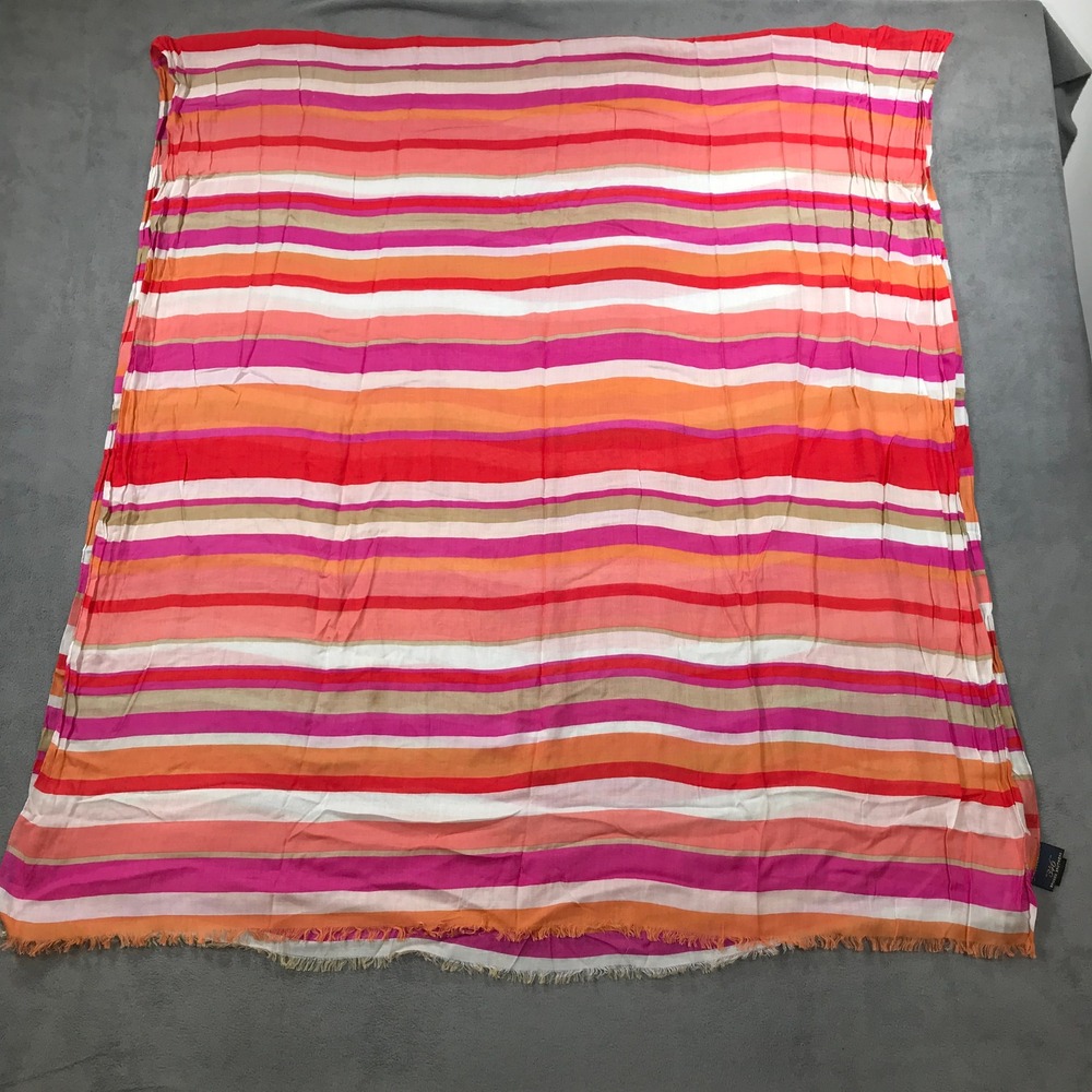 Brooks Brothers Wrap Scarf Womens OS Multi Color Striped Modal Wrap 346 Beach
